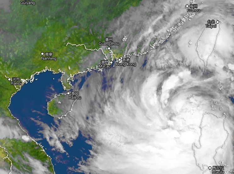 Diperkirakan Hong Kong Observatory Akan Menaikkan Sinyal Angin Topan Menjadi No.8 Siang Menjelang Sore Hari Ini 12 Oktober 2021